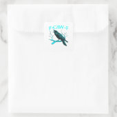 Kraai F-Caw-F Grappige Vogel Retro Design Creatiev Vierkante Sticker (Tas)