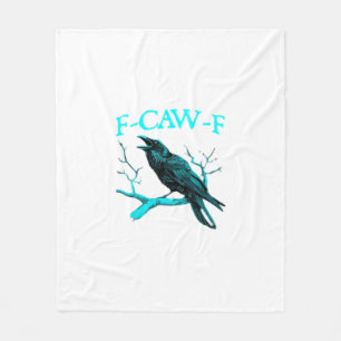 Kraai F-Caw-F Grappige Vogel Retro Fleece Deken