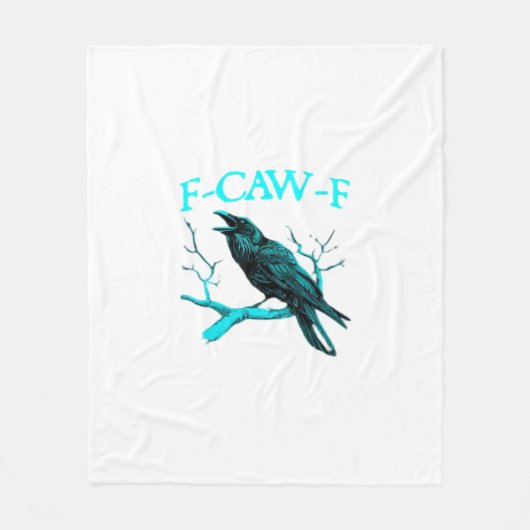 Kraai F-Caw-F Grappige Vogel Retro Fleece Deken (Voorkant)