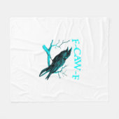 Kraai F-Caw-F Grappige Vogel Retro Fleece Deken (Voorkant (Horizontaal))