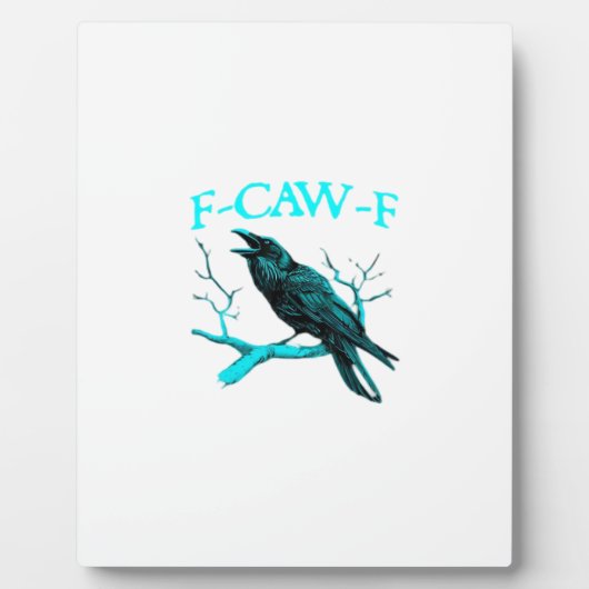 Kraai F-Caw-F Grappige Vogel Retro Fotoplaat (Voorkant)