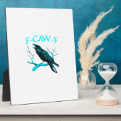 Kraai F-Caw-F Grappige Vogel Retro Fotoplaat (Zijkant)