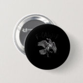 Kraai, F-Caw-F Grappige Vogel Retro Grafisch Ronde Button 5,7 Cm (Voorkant /achterkant)