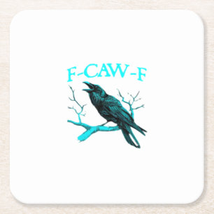 Kraai F-Caw-F Grappige Vogel Retro Kartonnen Onderzetters