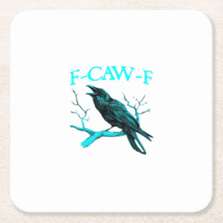 Kraai F-Caw-F Grappige Vogel Retro Kartonnen Onderzetters