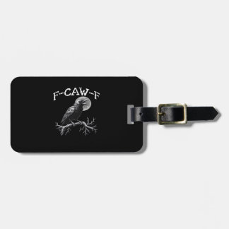 Kraai F-Caw-F Grappige Vogel Retro Klassieker Bagagelabel