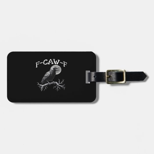 Kraai F-Caw-F Grappige Vogel Retro Klassieker Bagagelabel (Voorkant horizontaal)