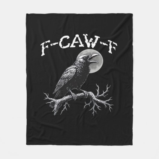 Kraai F-Caw-F Grappige Vogel Retro Klassieker Fleece Deken (Voorkant)