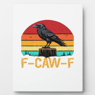 Kraai, F-Caw-F Grappige Vogel Retro Klassieker Fotoplaat