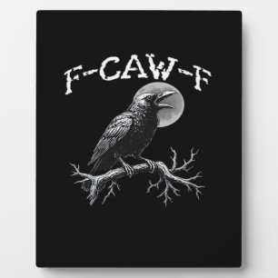Kraai F-Caw-F Grappige Vogel Retro Klassieker Fotoplaat