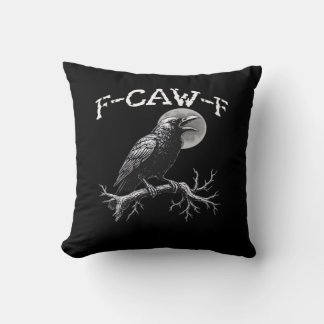 Kraai F-Caw-F Grappige Vogel Retro Klassieker Kussen