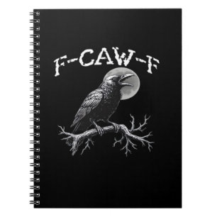 Kraai F-Caw-F Grappige Vogel Retro Klassieker Notitieboek