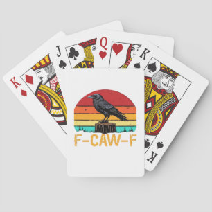 Kraai, F-Caw-F Grappige Vogel Retro Klassieker Pokerkaarten