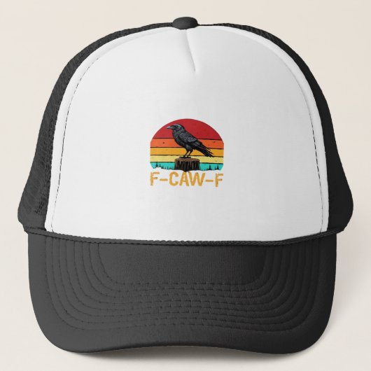 Kraai, F-Caw-F Grappige Vogel Retro Klassieker Trucker Pet (Voorkant)