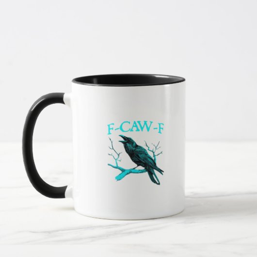 Kraai F-Caw-F Grappige Vogel Retro Mok (Links)