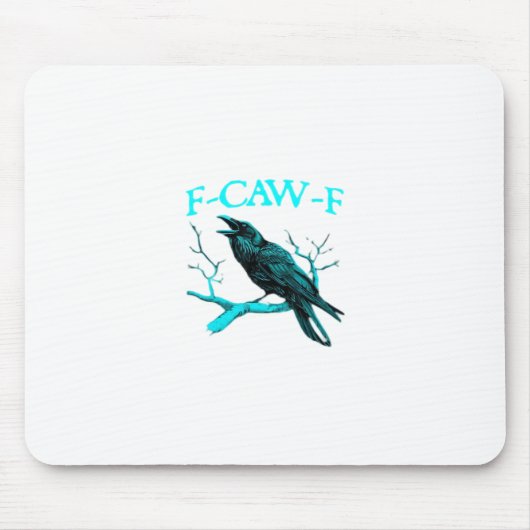 Kraai F-Caw-F Grappige Vogel Retro Muismat (Voorkant)