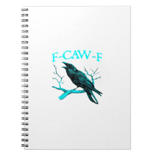 Kraai F-Caw-F Grappige Vogel Retro Notitieboek