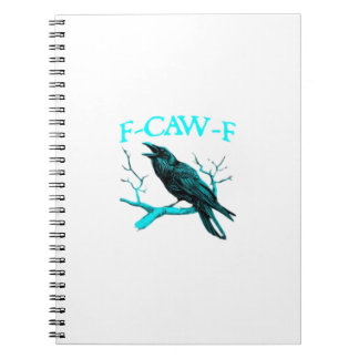 Kraai F-Caw-F Grappige Vogel Retro Notitieboek
