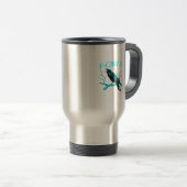 Kraai F-Caw-F Grappige Vogel Retro Reisbeker (Voorkant rechts)
