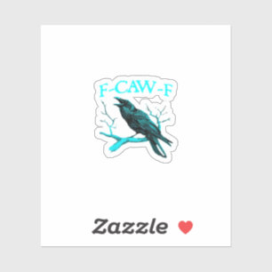 Kraai F-Caw-F Grappige Vogel Retro Sticker
