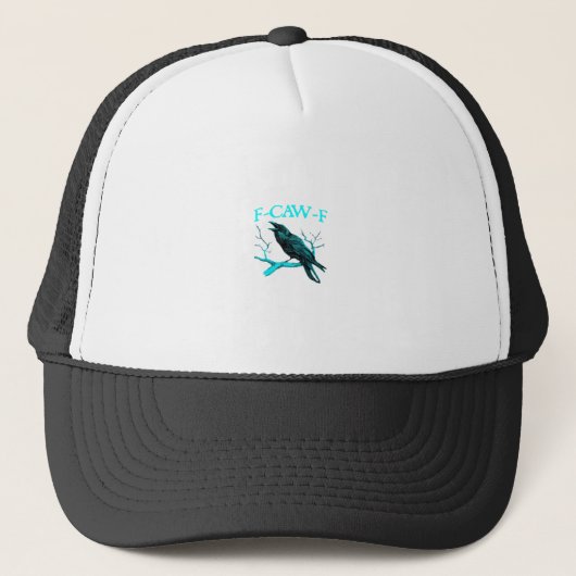Kraai F-Caw-F Grappige Vogel Retro Trucker Pet (Voorkant)