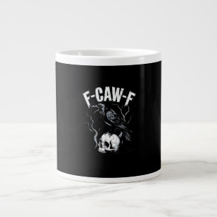 Kraai F-Caw-F Grappige Vogel Schedel Volwassen Hum Grote Koffiekop