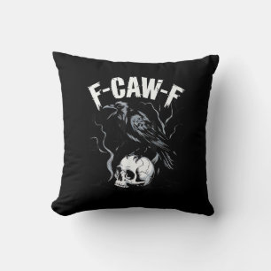 Kraai F-Caw-F Grappige Vogel Schedel Volwassen Hum Kussen