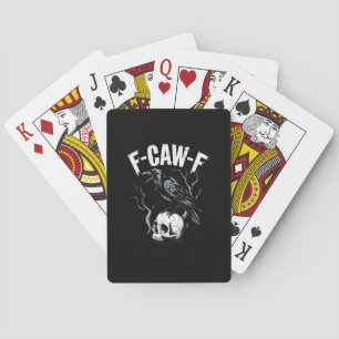 Kraai F-Caw-F Grappige Vogel Schedel Volwassen Hum Pokerkaarten