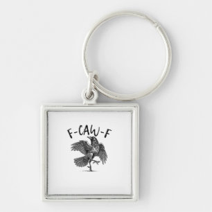 Kraai, F-Caw-F Grappige Vogel Sleutelhanger