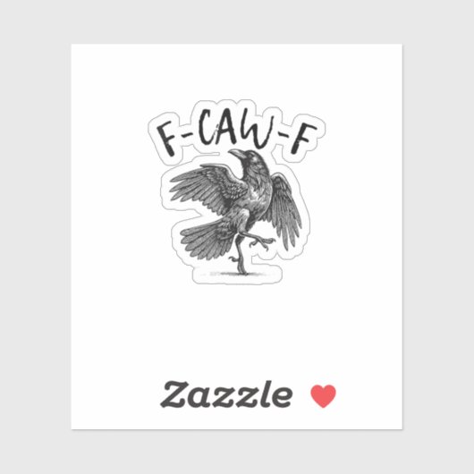 Kraai, F-Caw-F Grappige Vogel Sticker (Vel)