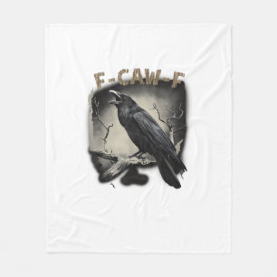 Kraai, F-Caw-F Grappige Vogel Vintage Stijl Fleece Deken