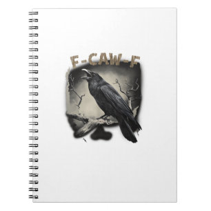 Kraai, F-Caw-F Grappige Vogel Vintage Stijl Notitieboek