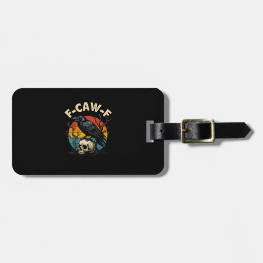 Kraai F-Caw-F Raaf Vogel Humor Meme Grappig Bagagelabel (Voorkant horizontaal)