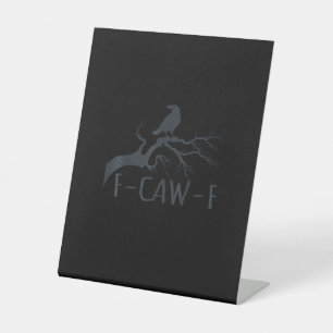 Kraai F-Caw-F Retro Kraai Reclamebord Met Voetstuk