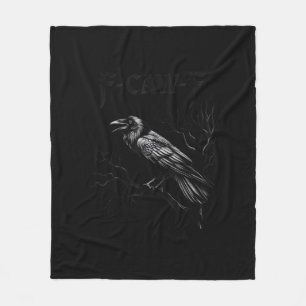 Kraai, F-Caw-F Vogel Retro Klassieker Fleece Deken