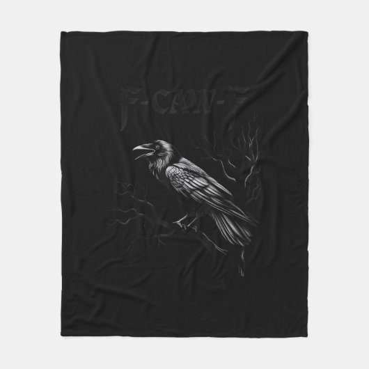 Kraai, F-Caw-F Vogel Retro Klassieker Fleece Deken (Voorkant)