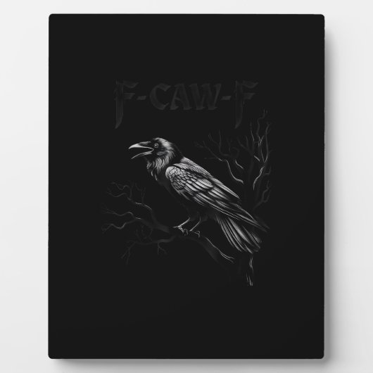 Kraai, F-Caw-F Vogel Retro Klassieker Fotoplaat (Voorkant)