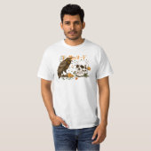 Kraai F Kauw F Zwarte Vogel Schedel Bloemen Hallow T-shirt (Voorkant volledig)