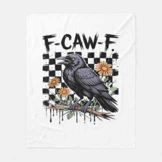 Kraai Flowral, F-Caw-F Grappige Vogel FCAWF Maan G Fleece Deken