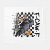 Kraai Flowral, F-Caw-F Grappige Vogel FCAWF Maan G Fleece Deken (Voorkant (Horizontaal))