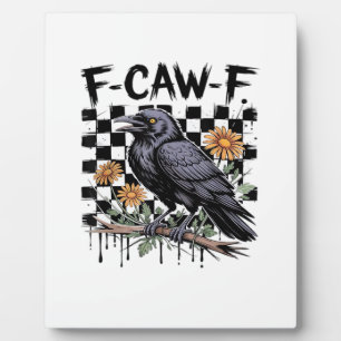 Kraai Flowral, F-Caw-F Grappige Vogel FCAWF Maan G Fotoplaat