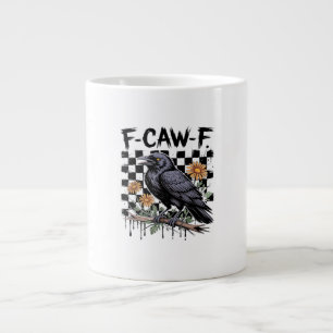 Kraai Flowral, F-Caw-F Grappige Vogel FCAWF Maan G Grote Koffiekop