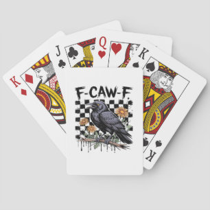 Kraai Flowral, F-Caw-F Grappige Vogel FCAWF Maan G Pokerkaarten