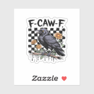 Kraai Flowral, F-Caw-F Grappige Vogel FCAWF Maan G Sticker