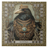 Kraai Gedistilleerd Dier Gepersonaliseerd Naam Vel Tegeltje (Voorkant)