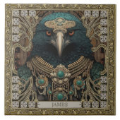 Kraai Gedistilleerd Dier Gepersonaliseerd Naam Vel Tegeltje (Voorkant)