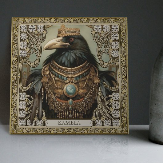 Kraai Gedistilleerd Dier Gepersonaliseerd Naam Vel Tegeltje