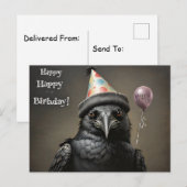 Kraai gefeliciteerd verjaardag  briefkaart (Voorkant / Achterkant)