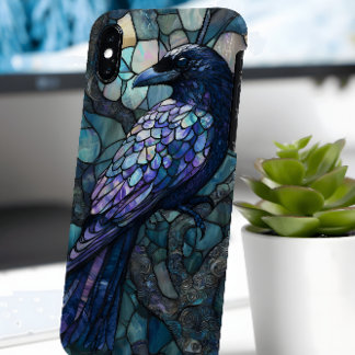 Kraai Glas-in-Lood Stijl (Nep) Hoesje iPhone Cover iPhone 16 Pro Hoesje