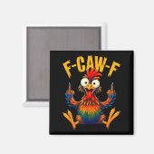 Kraai Haan Grappige Vogel Kip Ontwerp Magneet (Voorkant / Achterkant)